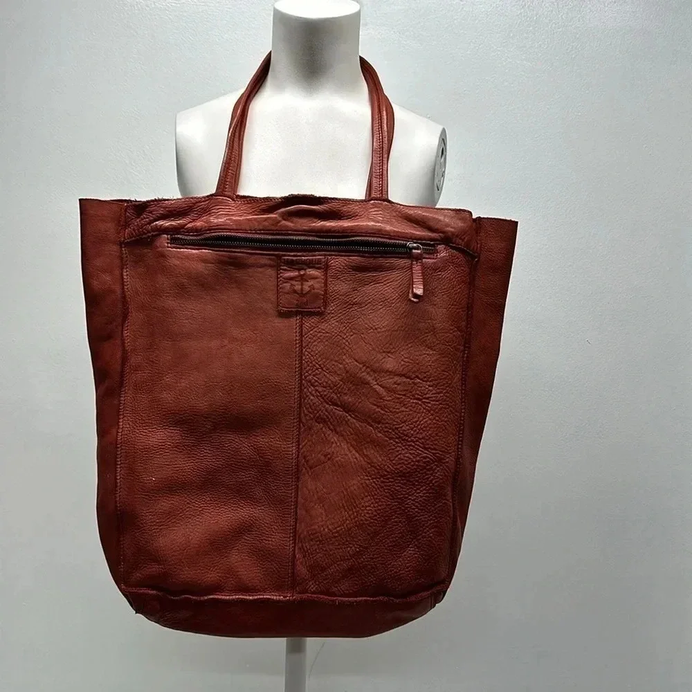 Harbour 2nd Second Elbe Leather Suede Tote Bag Large Purse in Garnet Red